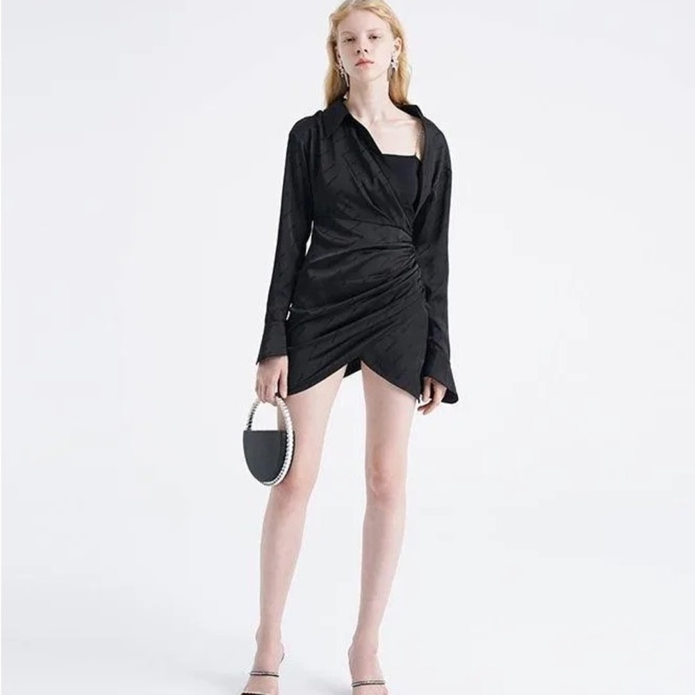 COTTIA black jacquard tube dress mini size s